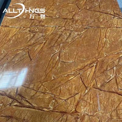 China Custom White UV Marble Highlight Light Weight 1.2*2.4m Pattern Decorative Wall Panel for sale