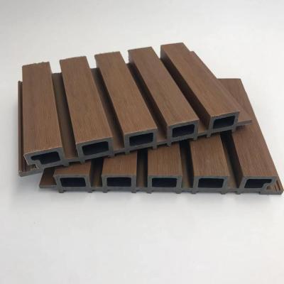 China Decorative Light Grill Siding Fluted Exterior Composite Coextrusion Timber Cladding Wood Plastic Wall Panels Of Wpc for sale