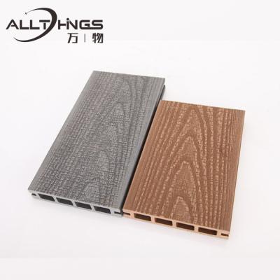 China Asian Anti - Oxidation Wood Flooring Teak Tiles Composite embossing 3D square hole wpc compisite exterior decking for sale