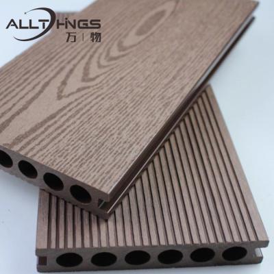 China Substitute hollow hole asian wood terasse advanced wood composite grain wpc exterior suelo embossing exterior flooring for sale