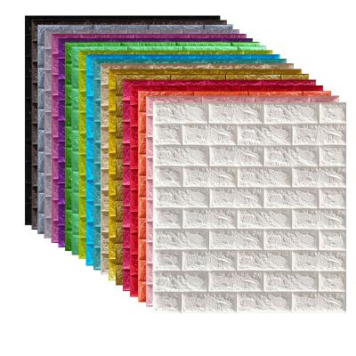 China Modern removable 3d brick wall sticker pe foam 3d wallpaper for home decoration wallcovering for sale