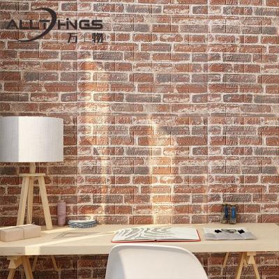 China modern anti-water wall panels living room interior decoration DIY 3d adhesive PE foam wallpaper brick wall stickers for sale