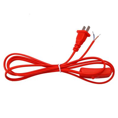 China Red Home Appliance Power Extension China Holiday Power Cord Desk Lamp 303 Switch 2 Pin Plug for sale