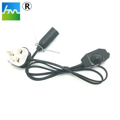 China Home Appliance UK Plug In E14 Lamp Holder With Clamp Dimmer Switch Salt Lamp Power Cord Himalayan Cable for sale