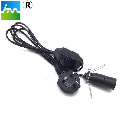 China Home Appliance UK Plug In E14 Lamp Holder With Clamp Dimmer Switch Salt Lamp Power Cord Himalayan Cable for sale