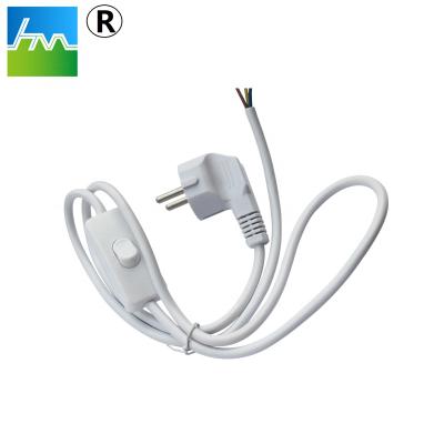 China White French Home Appliance Plug 303 Switch Power Cord for sale