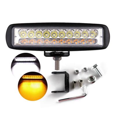 China New Double Color Line Shaped White/Yellow Car Led Work Light 20W Chip 20 Light Slim Led Offroad Vehicles Spotlight 150*39*40mm Square for sale