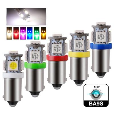 China Interior Light 6V 12V 24V BA9S 5050 5SMD Led Bulbs H21W T4W Car Reverse Lights Auto Parking License Plate Light Side Indicator for sale