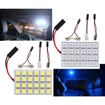 China T10/BA9S/White Blue DC 12V 5050 24SMD Festoon Adapters Led Panel Dome Light Lamp Automobile Car Reading Interior Lamp 43*29mm for sale