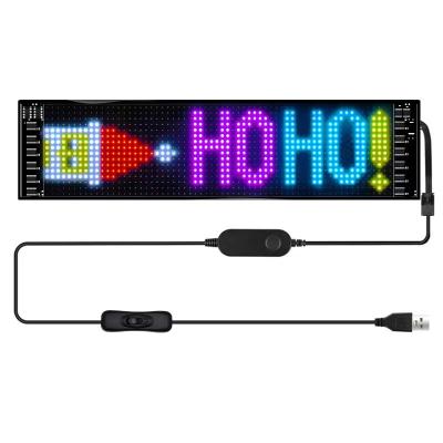 China car window deciration light usb 5v led car Sign-APP control scrolling message soft screen, scrolling texts led light sign for car, store, shop, for sale