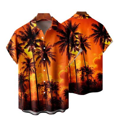 China Wholesale Mens Anti Shrink Short Sleeve Button Down Shirts Customize Print Casual Shirts Beach Shirts for sale