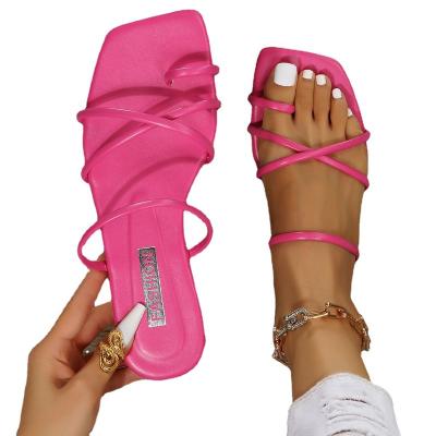 China Fashion Trend Newcomers Fashion Female Slipper Flat Sandals For Women And Ladies Casual Toe Clip Summer Shoes Slide Sandal for sale