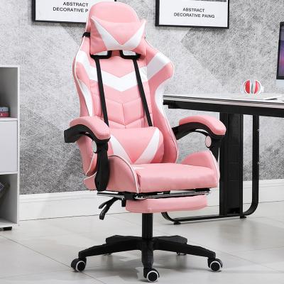 China Convertible Armrest Racing Ergonomic Headrest Lumbar Support Computer Gaming E-sport Chair With Footrest for sale