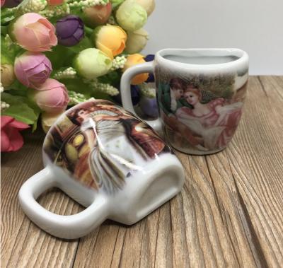 China Durable Home Decor Souvenir Tourist Gifts Custom Ceramic Mug 3D Half Fridge Magnet for sale