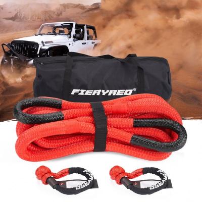 China 66 FIREYRED Off Road Heavy Duty Nylon Car Towing Stretch Nylon Elastic Tow Rope Kinetic Durable Energy Recovery Sand for sale