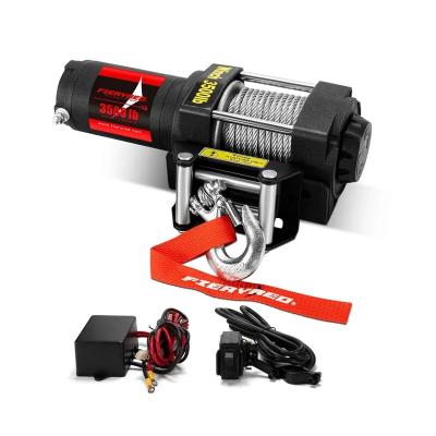 China FIERYRED Waterproof IP67 12V 3500lb Electric Winch with Attached Remote Control and Radio for UTV ATV Boat WINCH3500-VOR for sale