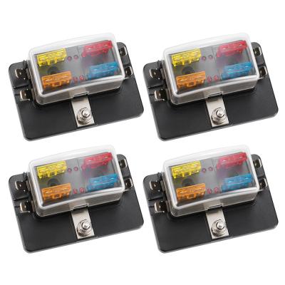 China FIERYRED Led Warning Light Warning Light Atc 12v/24v Car Navy 4 Way Blade Fuse Box Block Holder FIERYRED for sale