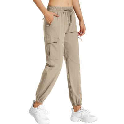 China Wholesale Anti-wrinkle Formal Cargo Increasing Upf 50+ Water Resistant Elastic Waist Lightweight Quick Dry Outdoor Long Pants For Women for sale