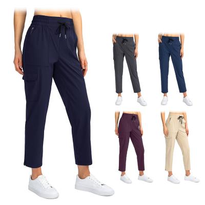 China Custom Anti-Wrinkle Logo Outdoor Women Hiking Cargo Pants Mujer Pants Pack 7/8 Joggers Quick Dry Golf Nylon Pants For OEM for sale