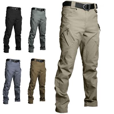 China Custom Fit Ix9 Anti-Wrinkle Tactical Slim Mens Pants Work Outdoor Techwear Increasing Khaki Casual Pantalons Homme Cargo Pants For Zipper for sale