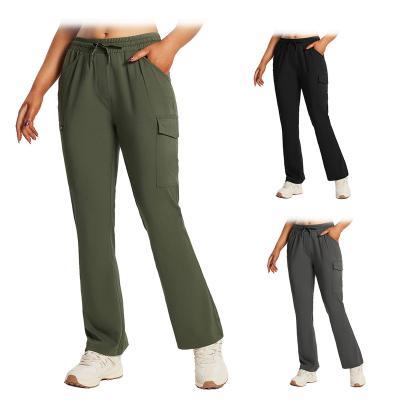 China Anti-Wrinkle Women's Trousers Upf 50+ Outdoor Cargo Rise Lightweight Thin Fit Pants Shaping Tight Elastic Quick Dry Sports Trousers for sale