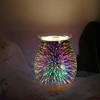 China Warmer 3D LED Aroma Firework Star Night Glass Electric Wax Light Lamp For Home Bedroom Living Room for sale