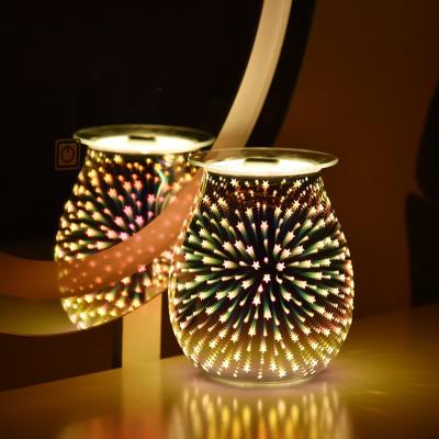 China High Quality Modern Glass LED Wax Melts Candle Warmer 3D Round Bulb Fragrance Lamp for sale