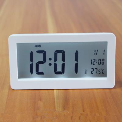 China Class New Design Placement Home Bedside Table Black LCD Desktop Desktop Alarm Clock for sale