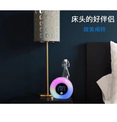 China Amazon Multifunctional Desktop Speaker Night Light Cartoon Smart BT Alarm Clock for sale