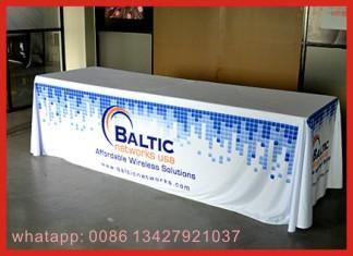 China Red Color Elastic Stretch Spandex Tablecloths , Tension Fabric Trade Show Displays for sale