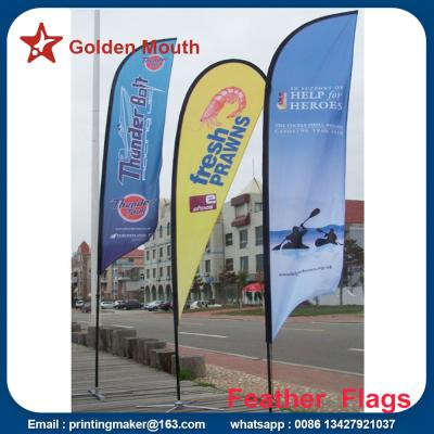 China Custom Outdoor Feather Banner Flags with Dye Sublimation Printing for sale