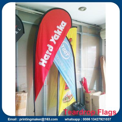 China Custom Double Sided Tear drop Flags with Kits for sale