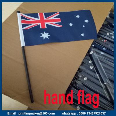 China Custom Hand Flags with Plastic Pole for sale