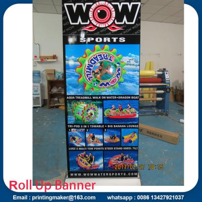 China Deluxe Wide Base Single-screen Roll Up Banner Stands for sale