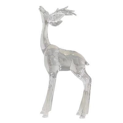 China China Christmas Decorations Transparent Acrylic Deer Statue Stand Christmas Sculpture for sale