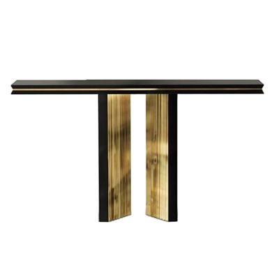 China Boca Do Lobo Luxury champagne gold stainless steel luxury designer mirrored brass console table for sale