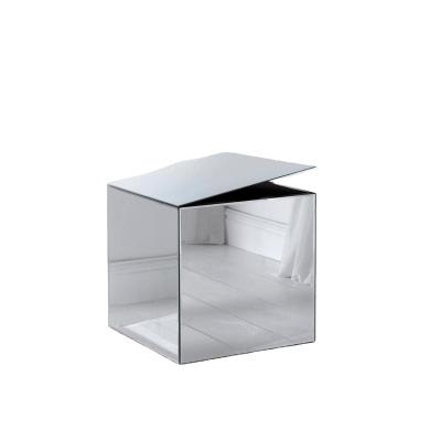 China China Manufacturer Modern Style Plain Adjustable Mirrored Cube Storage Box Side Glass Table For Bedroom for sale