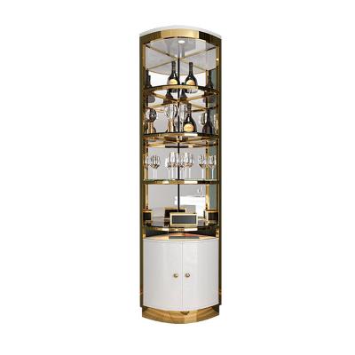 China Removable Customized Cover Stainless Steel Wine Rack Display Buffet Cabinet Glass Opening for sale