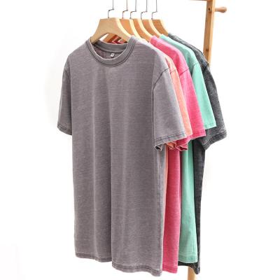 China Vintage Breathable Heavy Wash Blanks Unisex Mineral Washed Plain Mineral Washed Black T-Shirts For Print Women for sale