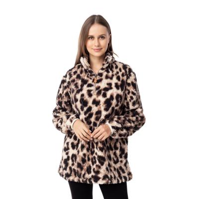 China 2021 Winter Leopard Sherpa Fleece Breathable High Quality Sweater for sale