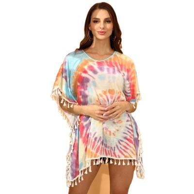 China Hot Selling Breathable Women's One Piece Tie Dye Conceal Tassel for sale