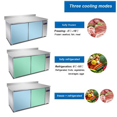 China Adjustable Stainless Steel Upright Freezer Top Freezer Double Door with R404A Refrigerant for sale