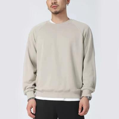 China 2021 New QUICK DRY Men's Raglan Sleeve Pullover Sweater Long Sleeve Round Neck Solid Color Sweater for sale