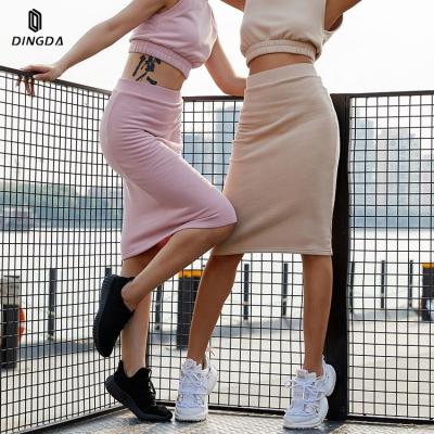 China Custom Breathable Tennis Sports Wear Women Sport Dress Knee Length Skirts Stretch Yoga Tennis Dress Women Quick Dry One Piece Skirt for sale