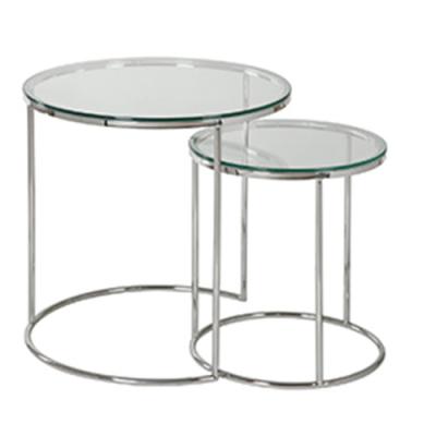 China Wholesale High Quality Modern Durable End Table Living Room Furniture Coffee Table Stainless Steel +Tempered Glass Traditional for sale