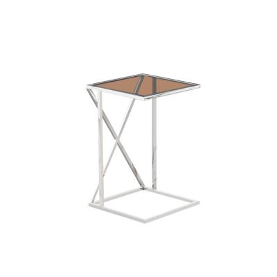 China Durable Manufacturers Direct Selling Accent End Table Tempering Glass Top Home Furniture With Steel Frame Bedroom Living Room Furniture for sale