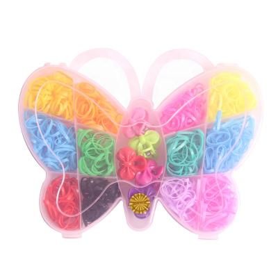 China Soft Assorted Strong Elastic Elastic Hair Ties Mini Claws Kids Hair Gifts Rainbow Elastic Hair Bands for sale