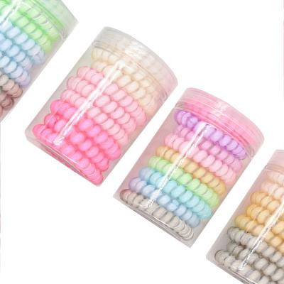 China Fashion 9 Pcs Sets 5.5cm Mermaid Spiral Hair Scrunchies Ombre Rainbow Ponytail Holder For Women Girls Telephone Wiring Coils Hair Ties for sale