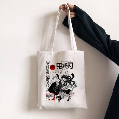 China Japanese Anime Harajuku Kawaii Casual Bag Eco-friendly Canvas Women Bag New Large Capacity Reusable Handbag Women Shoulder Bags for sale