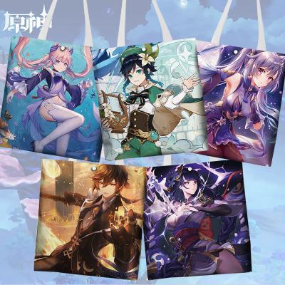 China Eco-friendly Japanese Anime Hot Fashion Shopping Bag Video Game Canvas Bag Cartoon Foldable Handbag For Diary Accept Customization for sale